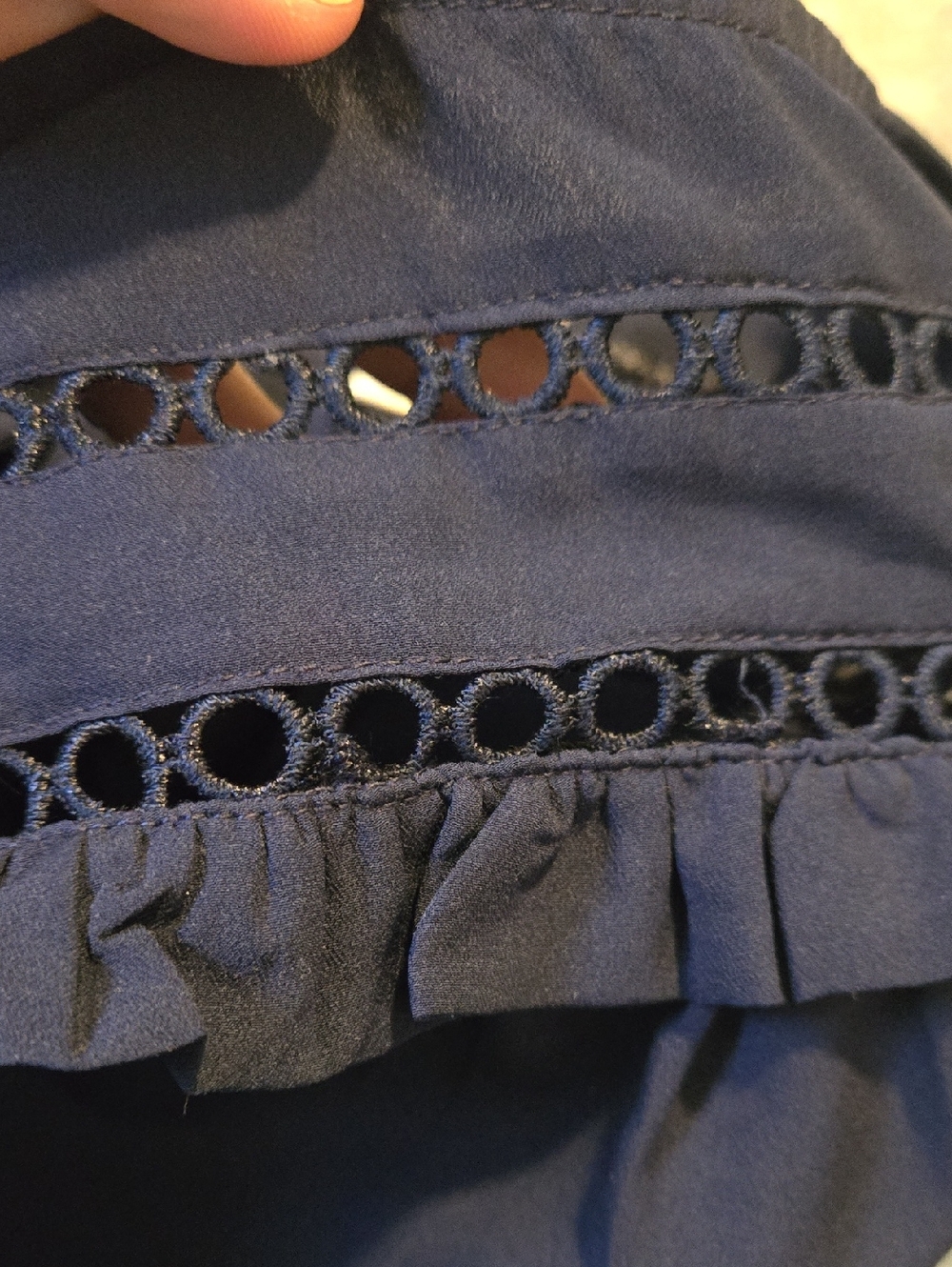 navy sleeveless blouse - Picture 5 of 5